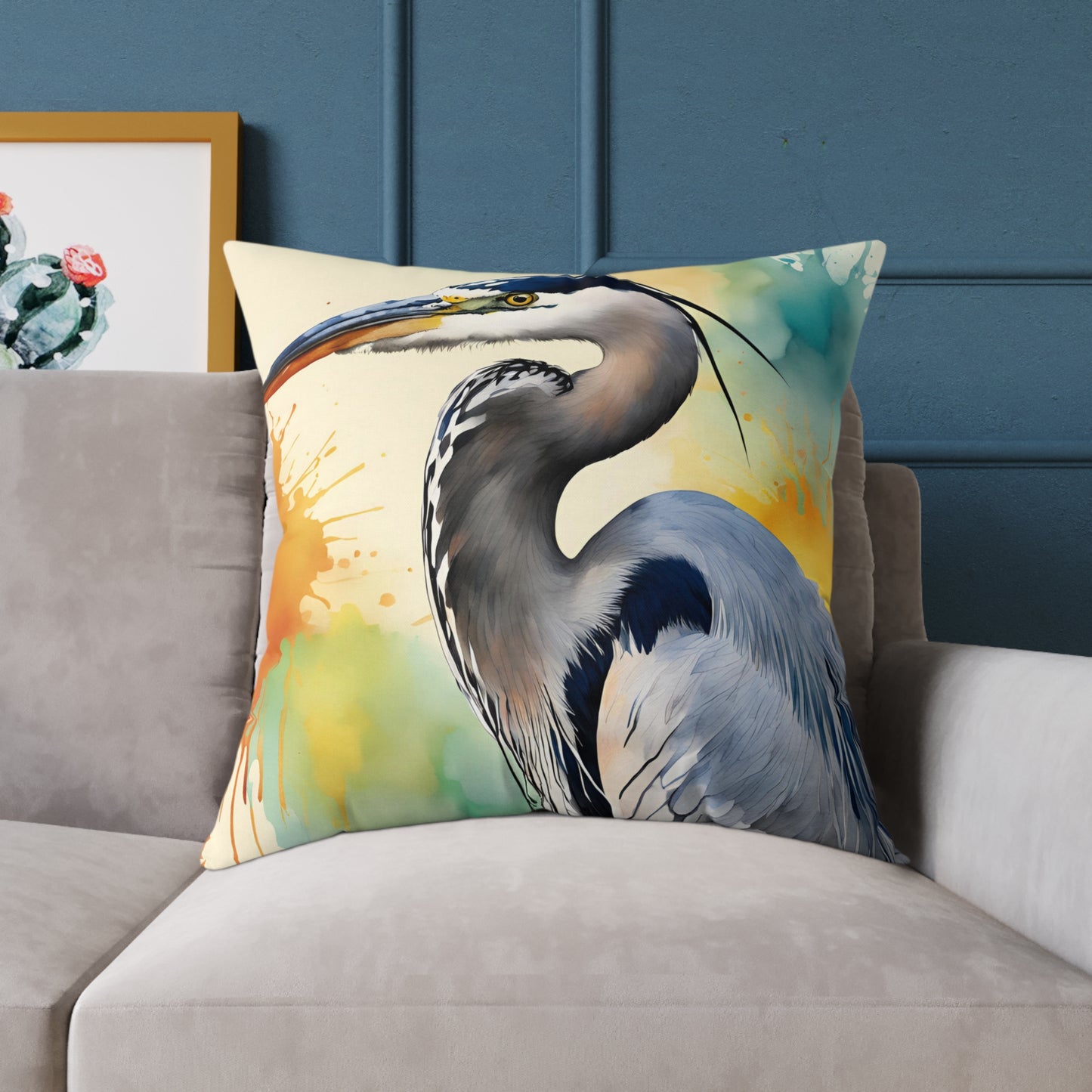 Heron 01 Poly Pillow - Natures Beauty Design
