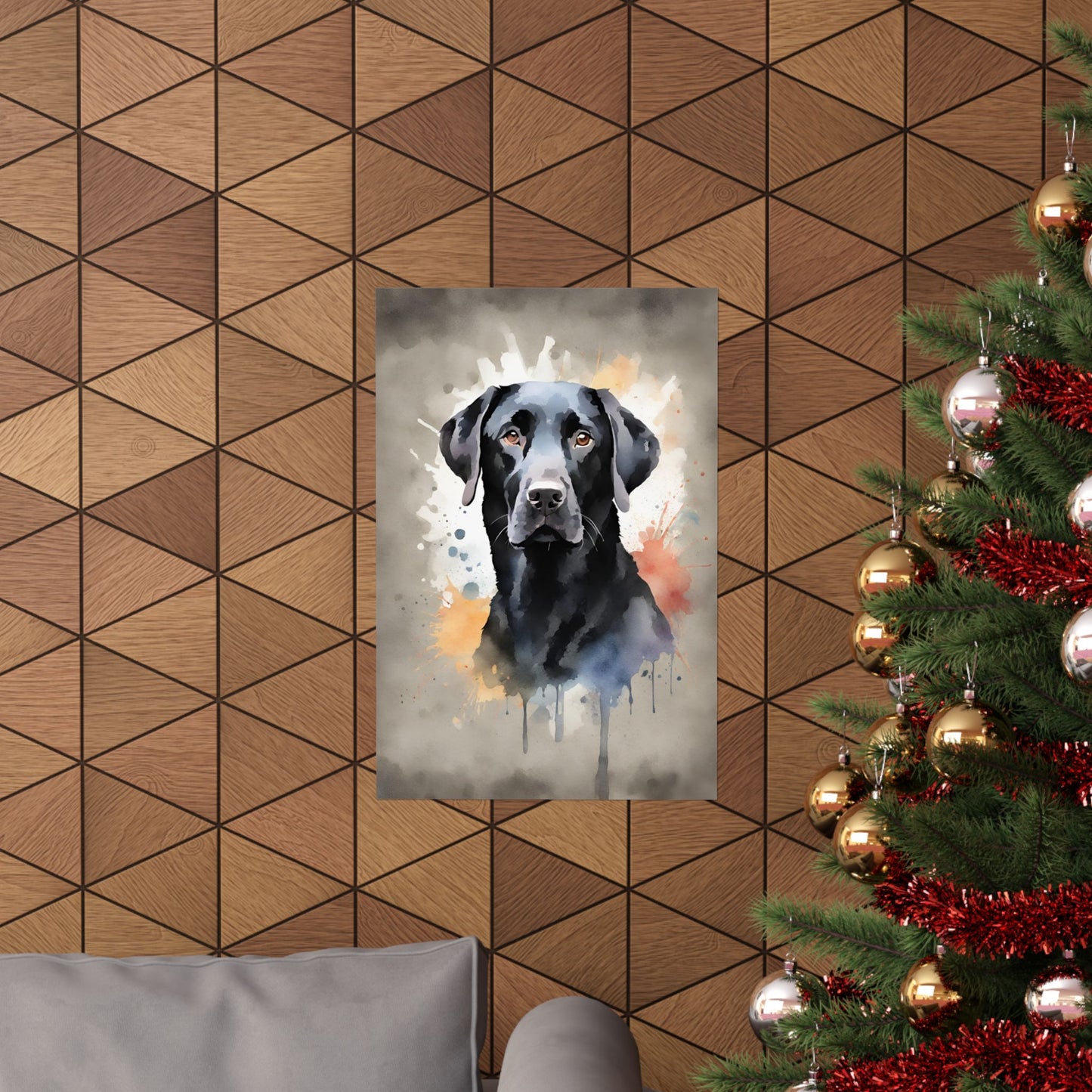 Dogs Black Labrador 02 Matte Vertical Poster