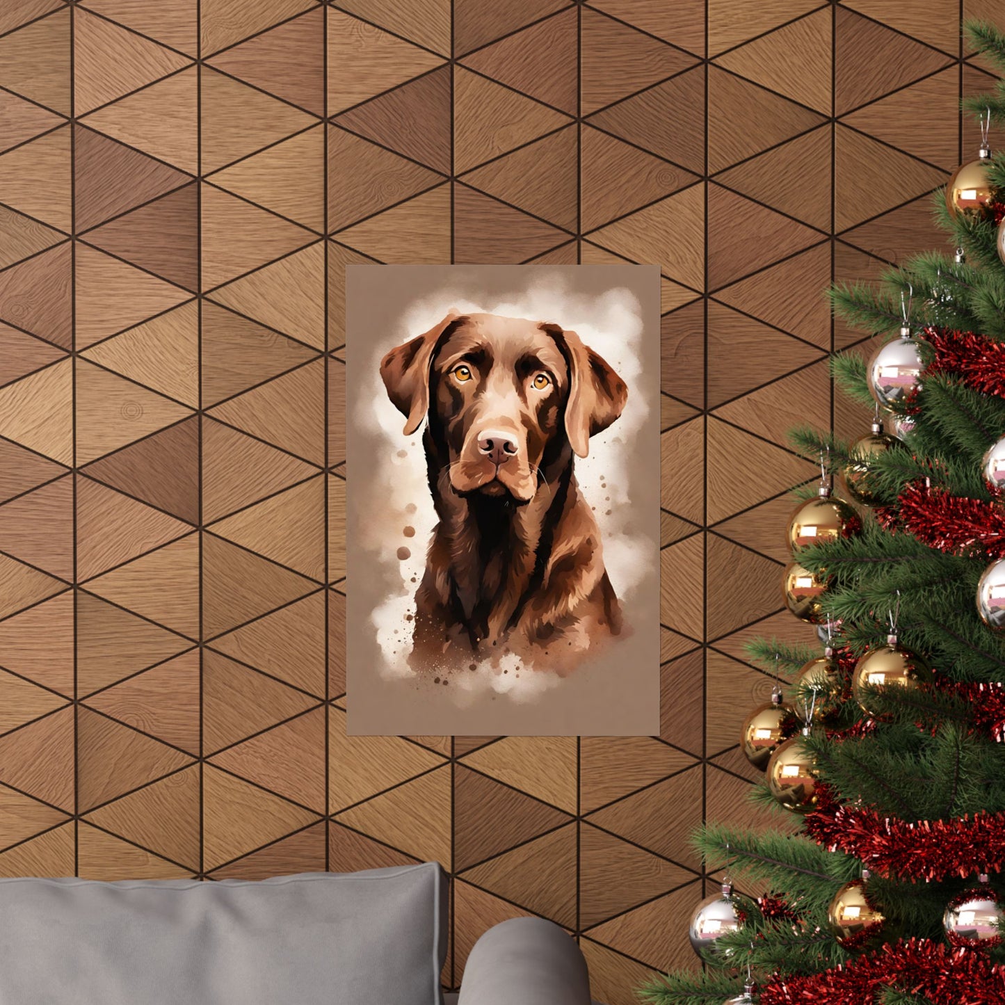 Dogs Chocolate Labrador 02 Matte Vertical Poster