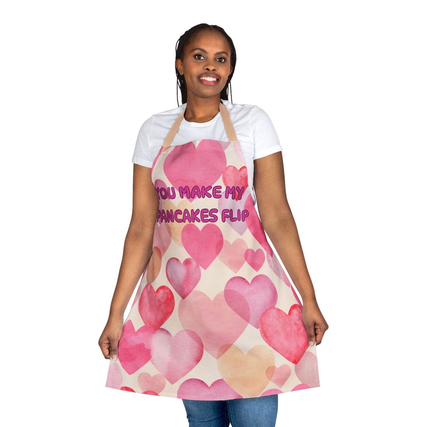 You Make My Pancakes Flip Valentines Apron, 5-Color Straps