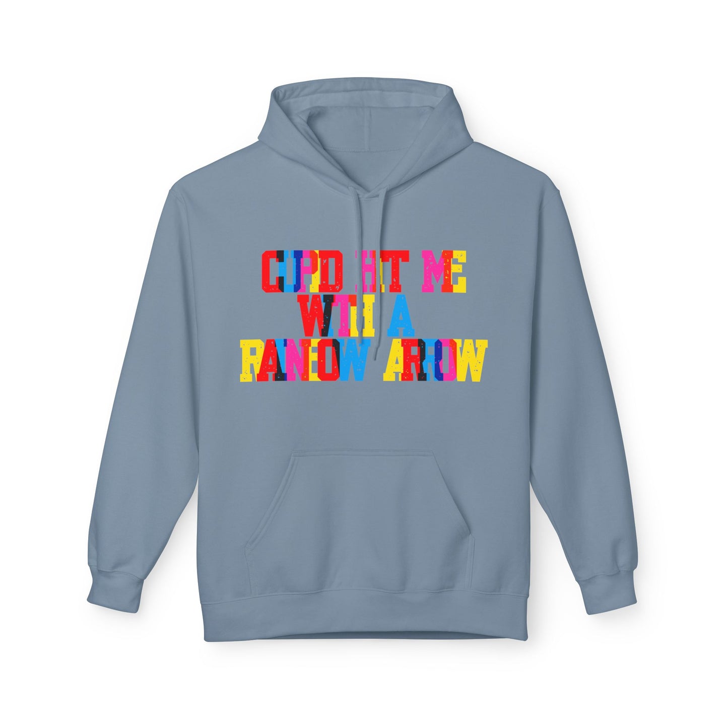 Cupid Hit Me With A Rainbow Arrow Unisex Valentines Hoodie