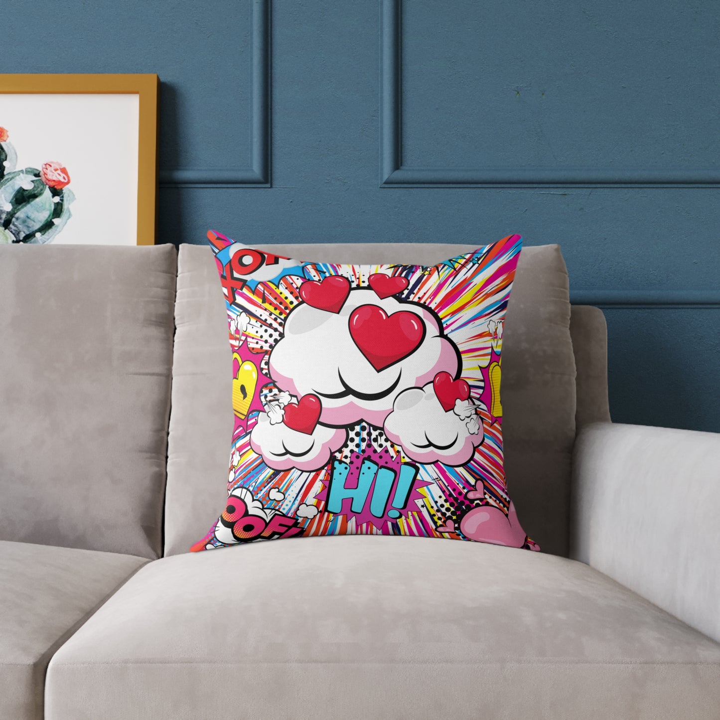 Hi! Pop Art Poly Pillow