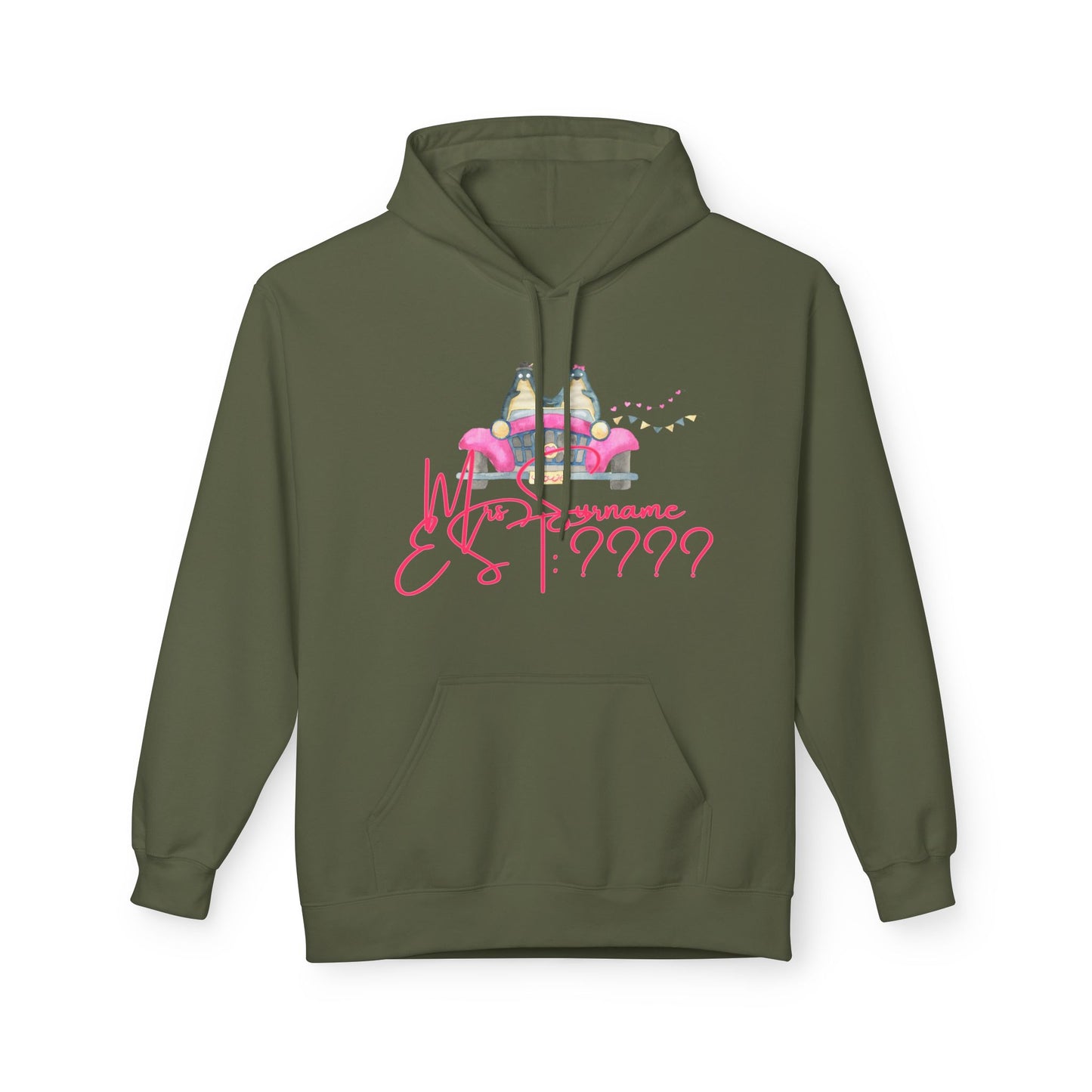 (Personalizable) Me/Mrs NAME EST DATE Unisex Valentines Hoodie