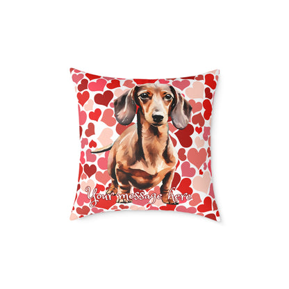 Personalized Valentine Dachshund Poly Cushion/Pillow 5 sizes