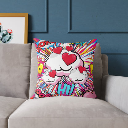 Hi! Pop Art Poly Pillow