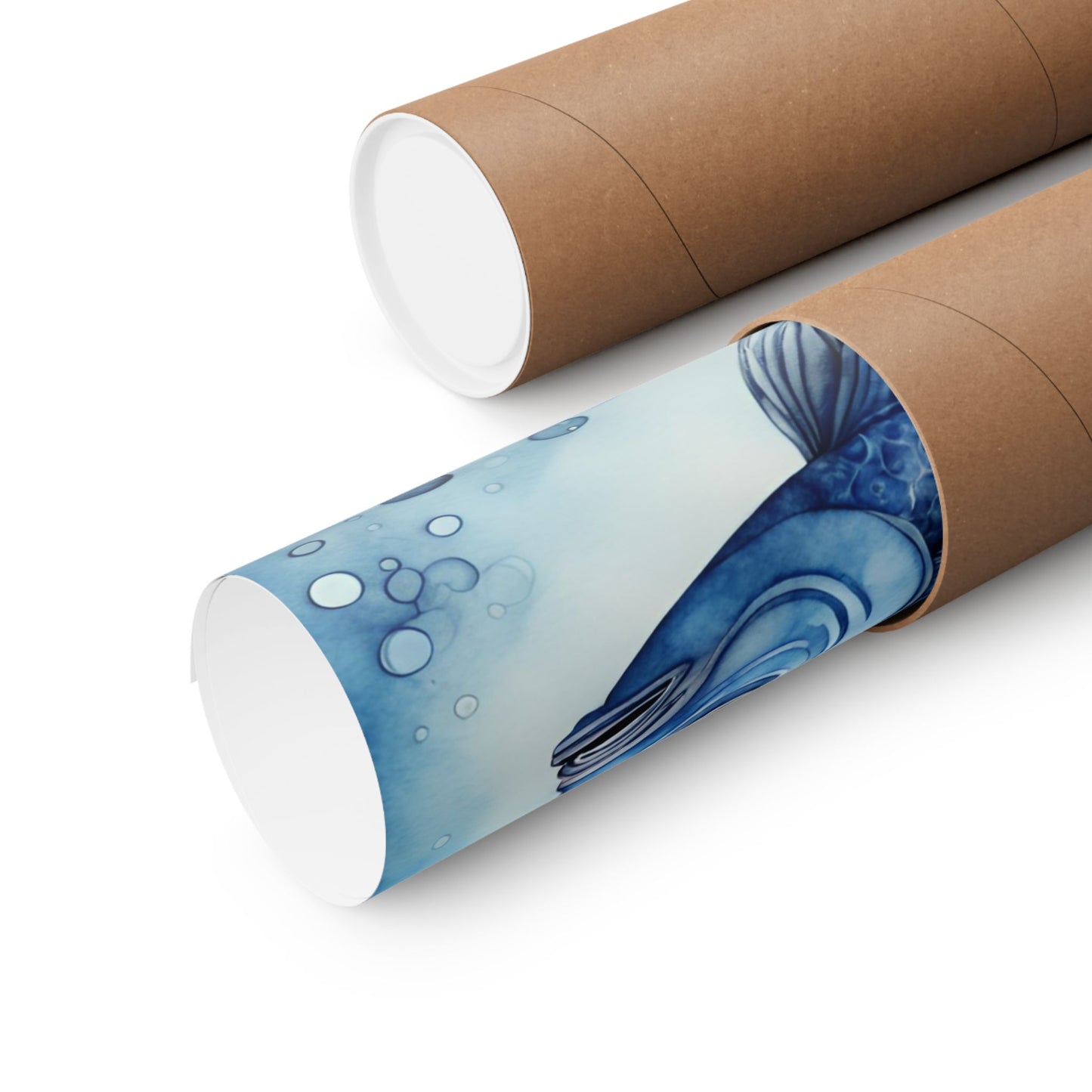 Abstract fish blue 5 Matte Vertical Posters