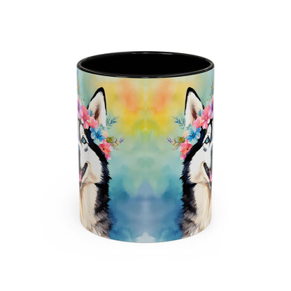 Husky 01 Accent Coffee Mug - Dog Lover Gift