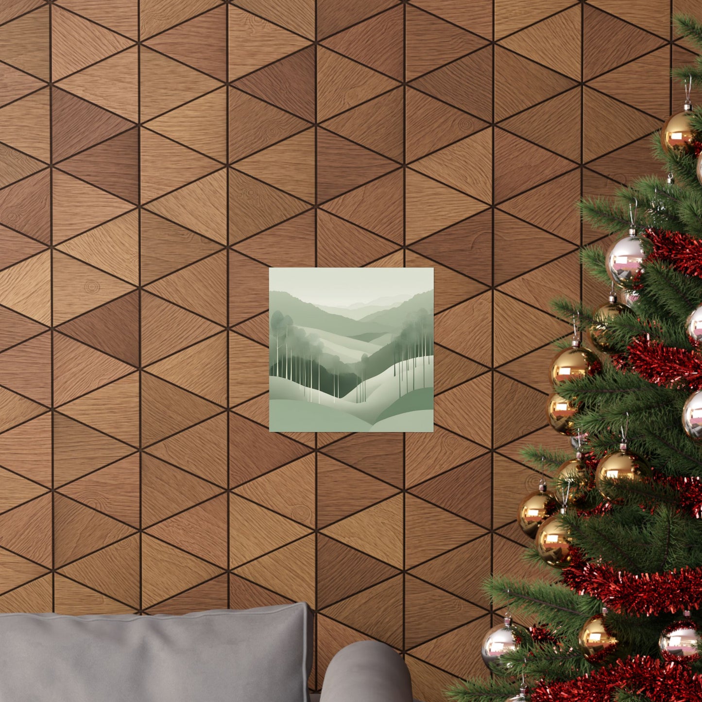 On The Hillside Green 18 Matte Square Posters