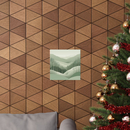 On The Hillside Green 18 Matte Square Posters