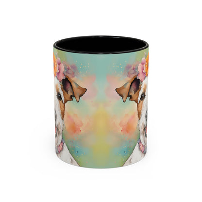 Fox Terrier 01 Accent Coffee Mug - Dog Lover Gift