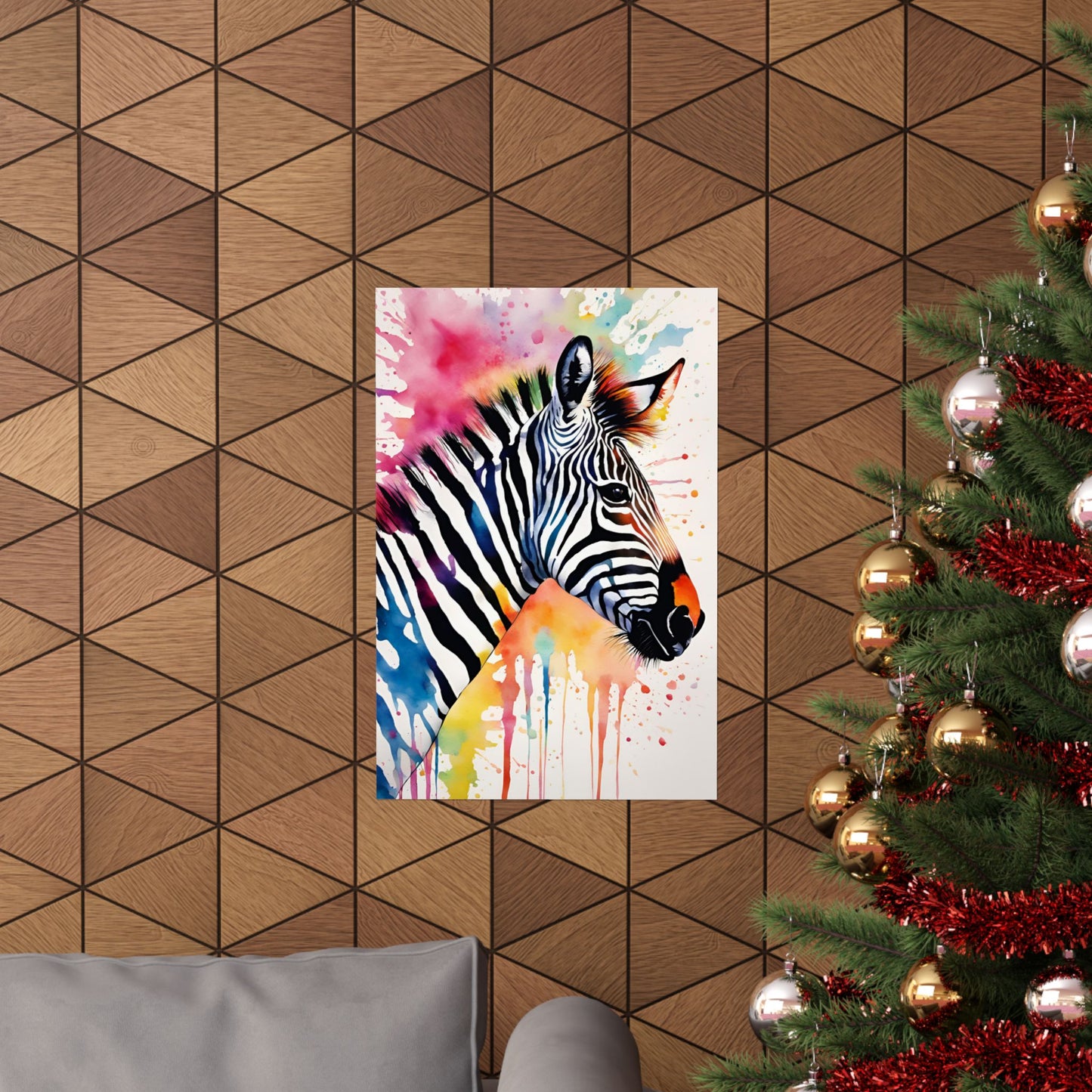 Multicolored Zebra 2 Matte Vertical Poster