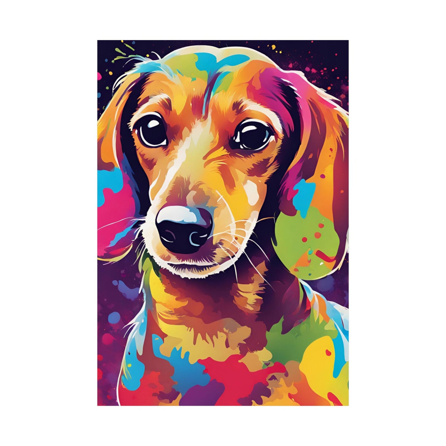 Multicolored Dachshund 4 Matte Vertical Poster