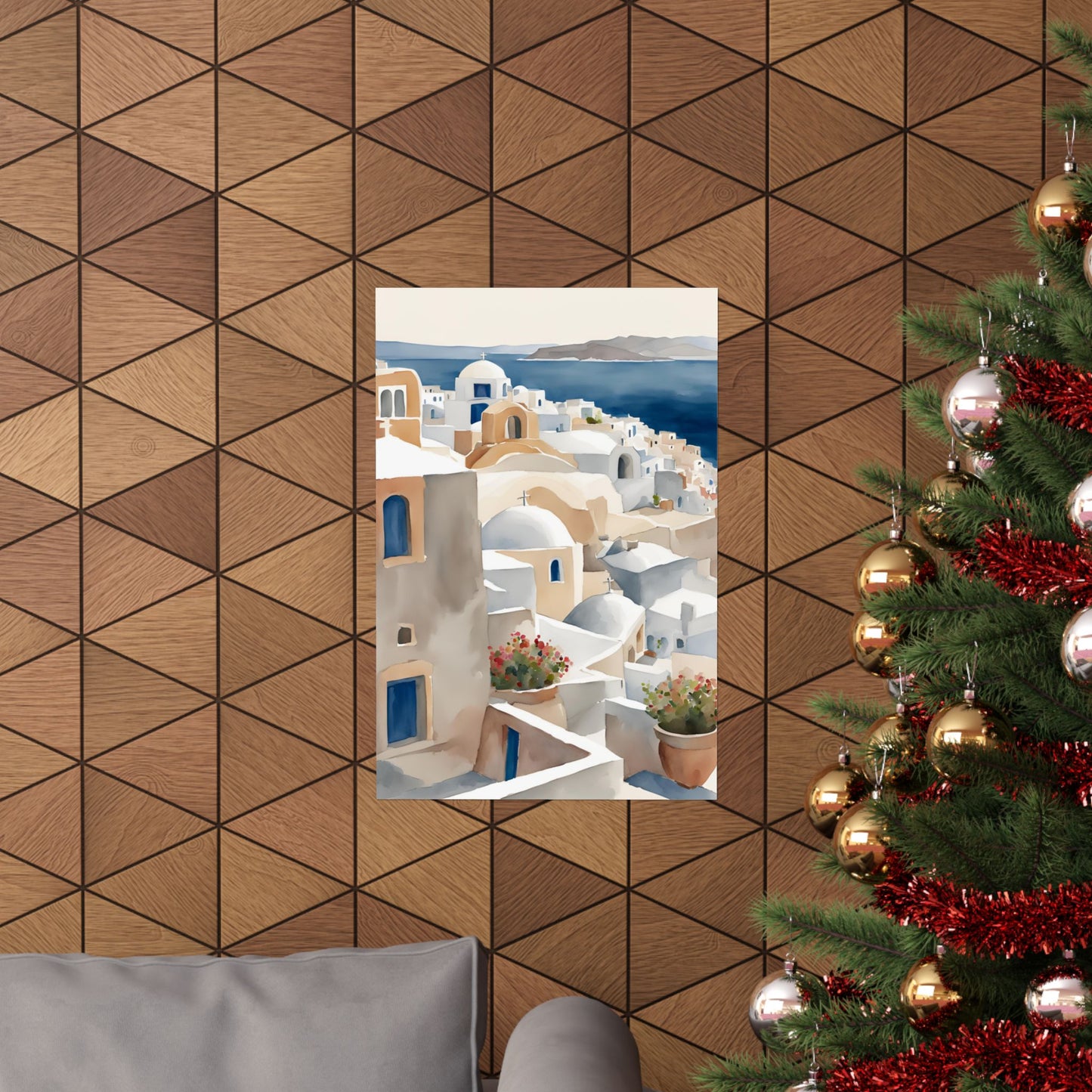 Abstract Greek rooftops 3 Matte Vertical Poster
