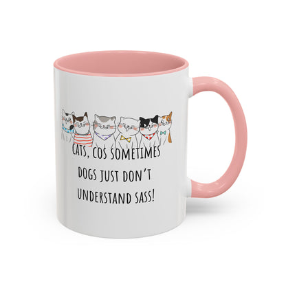 Cats V Dogs Accent Coffee Mug (11oz)