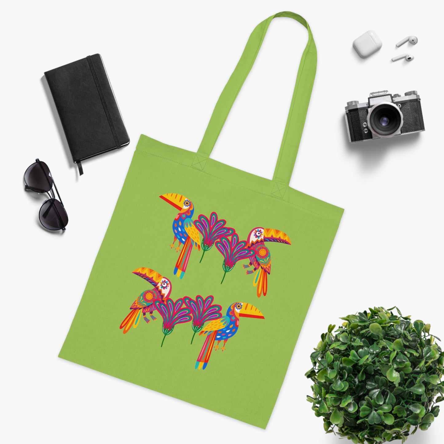 Funky birds 12 Cotton Tote