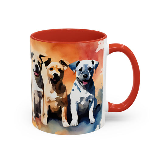 Multicoloured Doggies 4 Accent Mug 11oz
