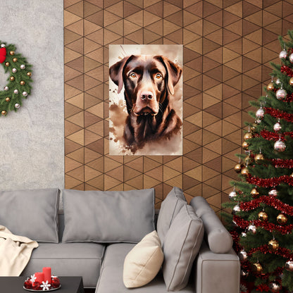 Dogs Chocolate Labrador 01 Matte Vertical Poster