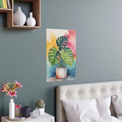 Multicolored Pot Plant 13 Indoor and Outdoor Silk Poster