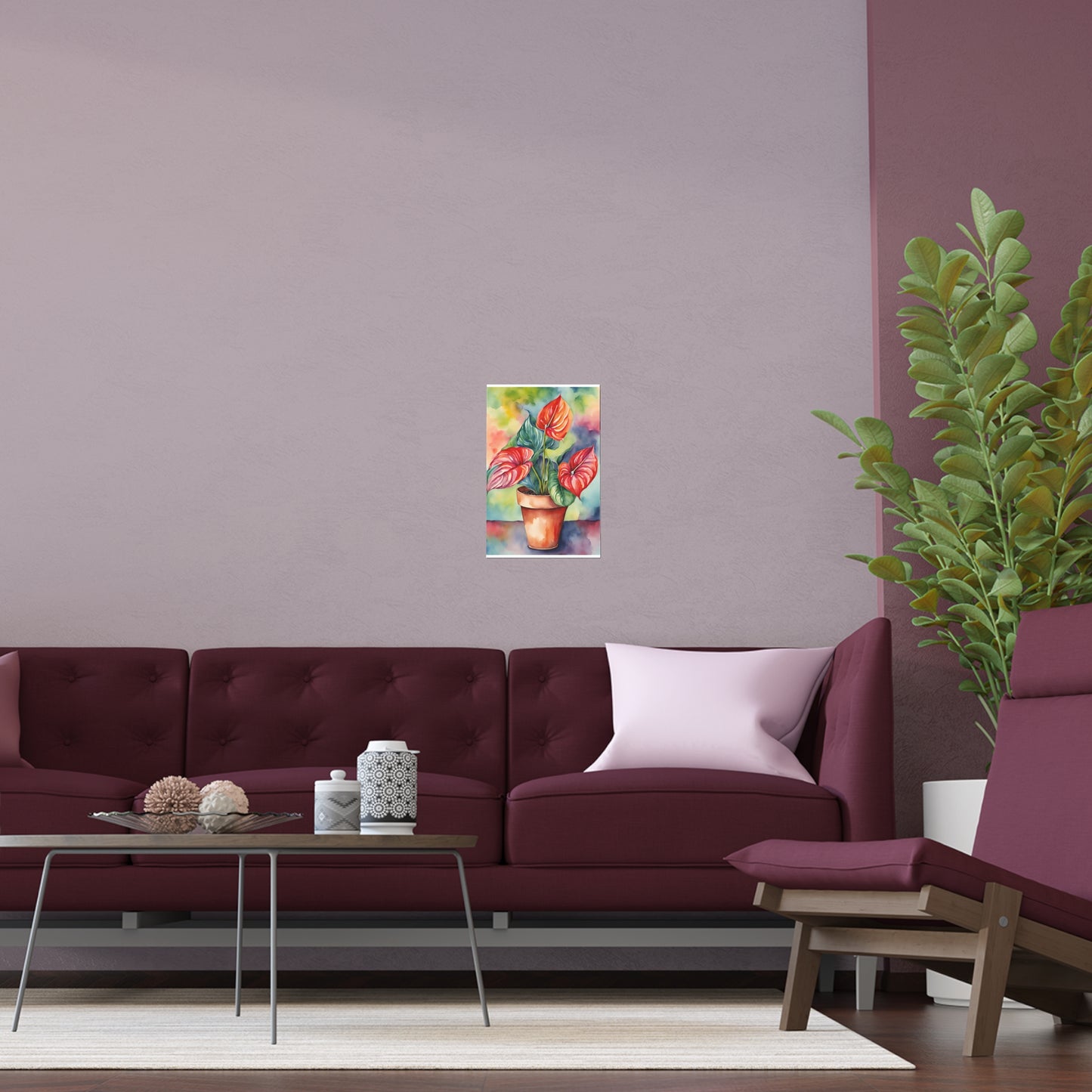 Multicolored Pot Plant 8 Indoor and Outdoor Silk Poster
