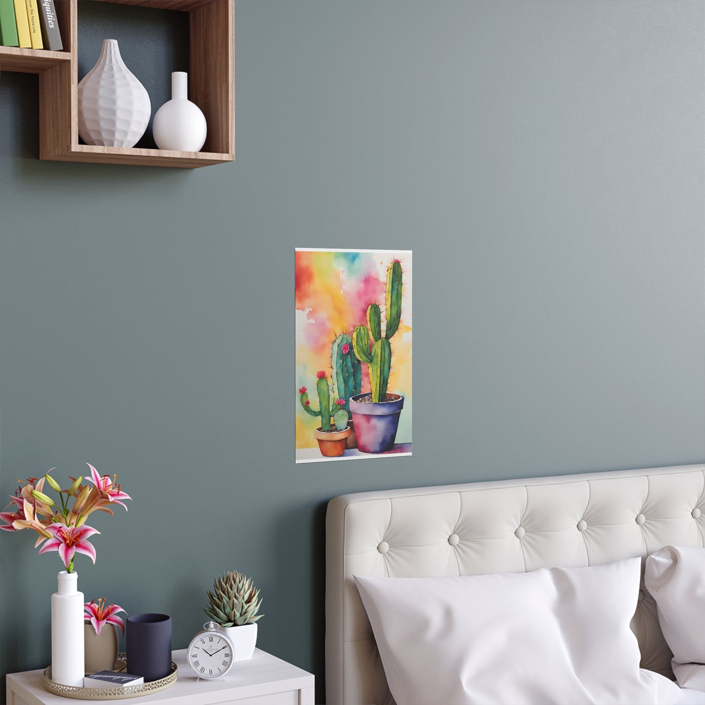 Multicolored Cactus 5 Indoor and Outdoor Silk Poster