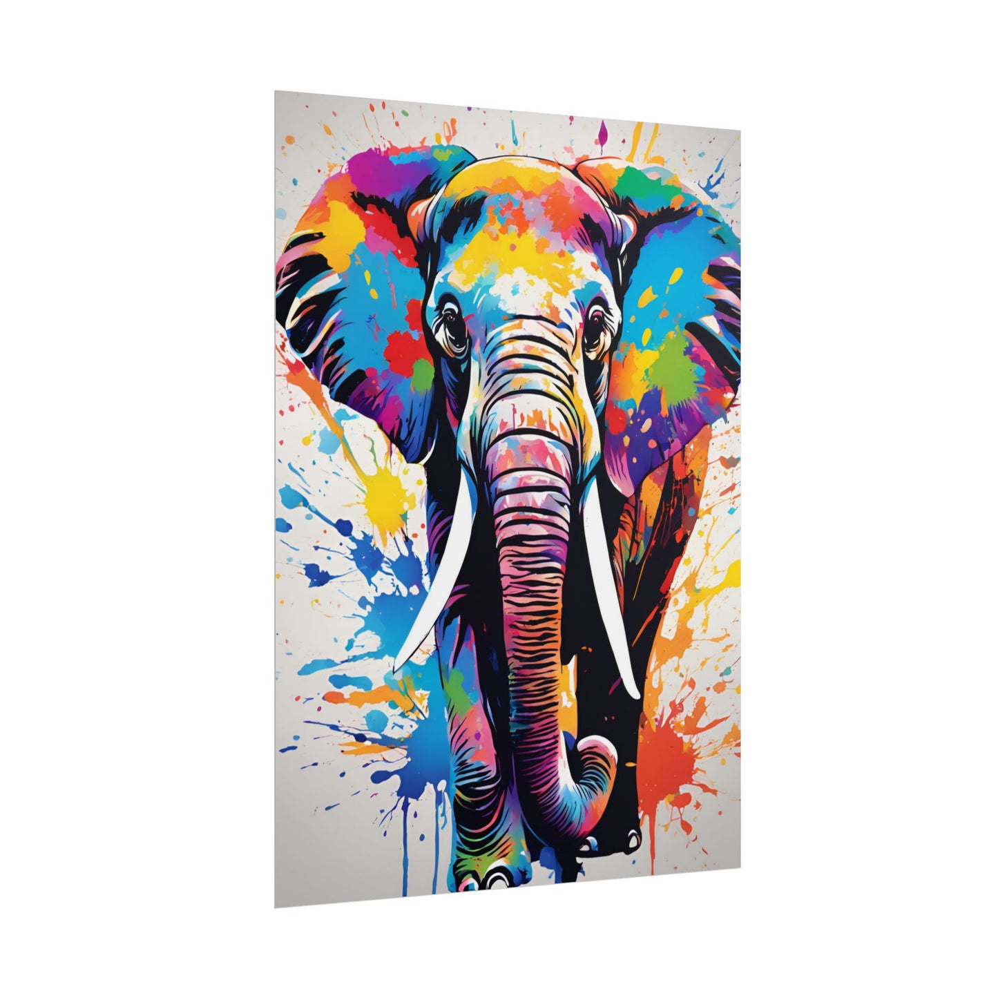 Multicolored Elephant 2 Matte Poster