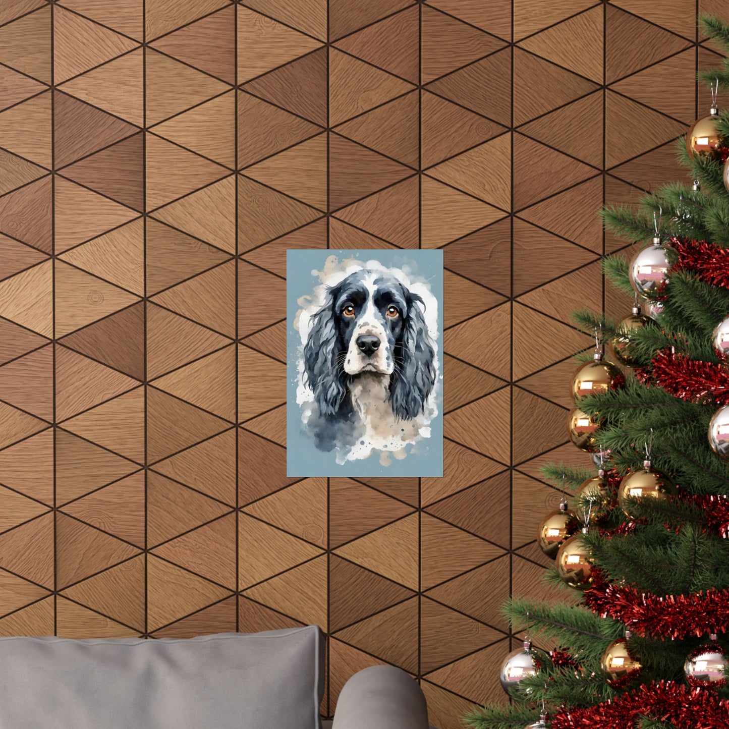 Dogs Blue Roan Cocker Spaniel 01 Matte Vertical Poster