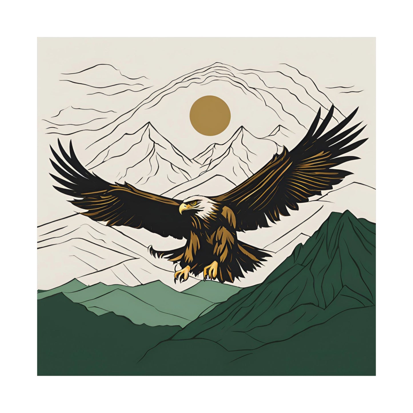 Lone Collection Eagle 14 Matte Square Posters