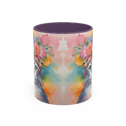 Floral Rag Doll Cat 02 Accent Coffee Mug - 11oz Perfect for Cat Lovers & Gifts