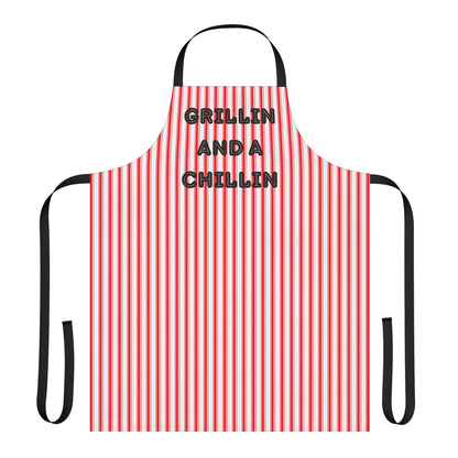 Grillin And A Chillin Apron, Cooking Pun