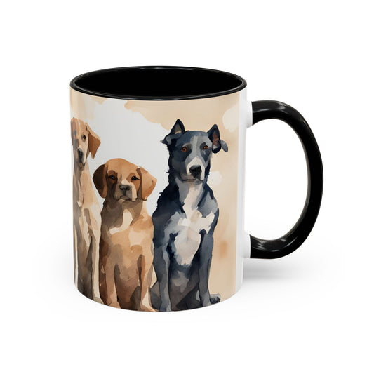 Doggies in a Row 3 Accent Mug 11oz