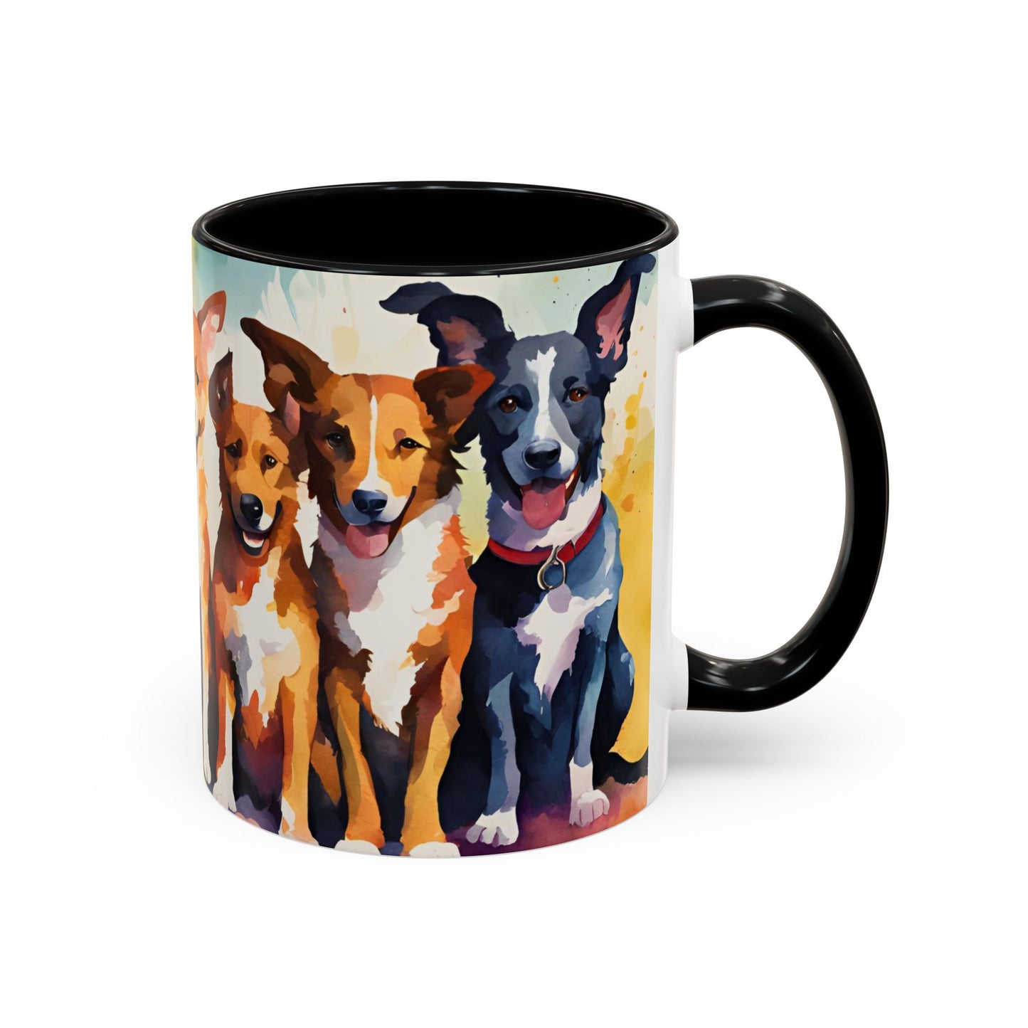 Multicoloured Doggies 11 Accent Mug 11oz
