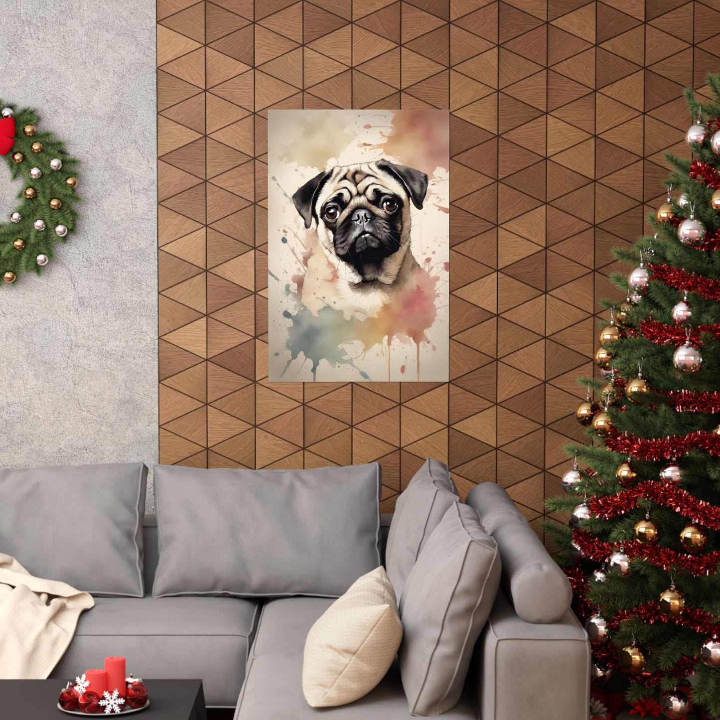 Dogs Pug 02 Matte Vertical Poster