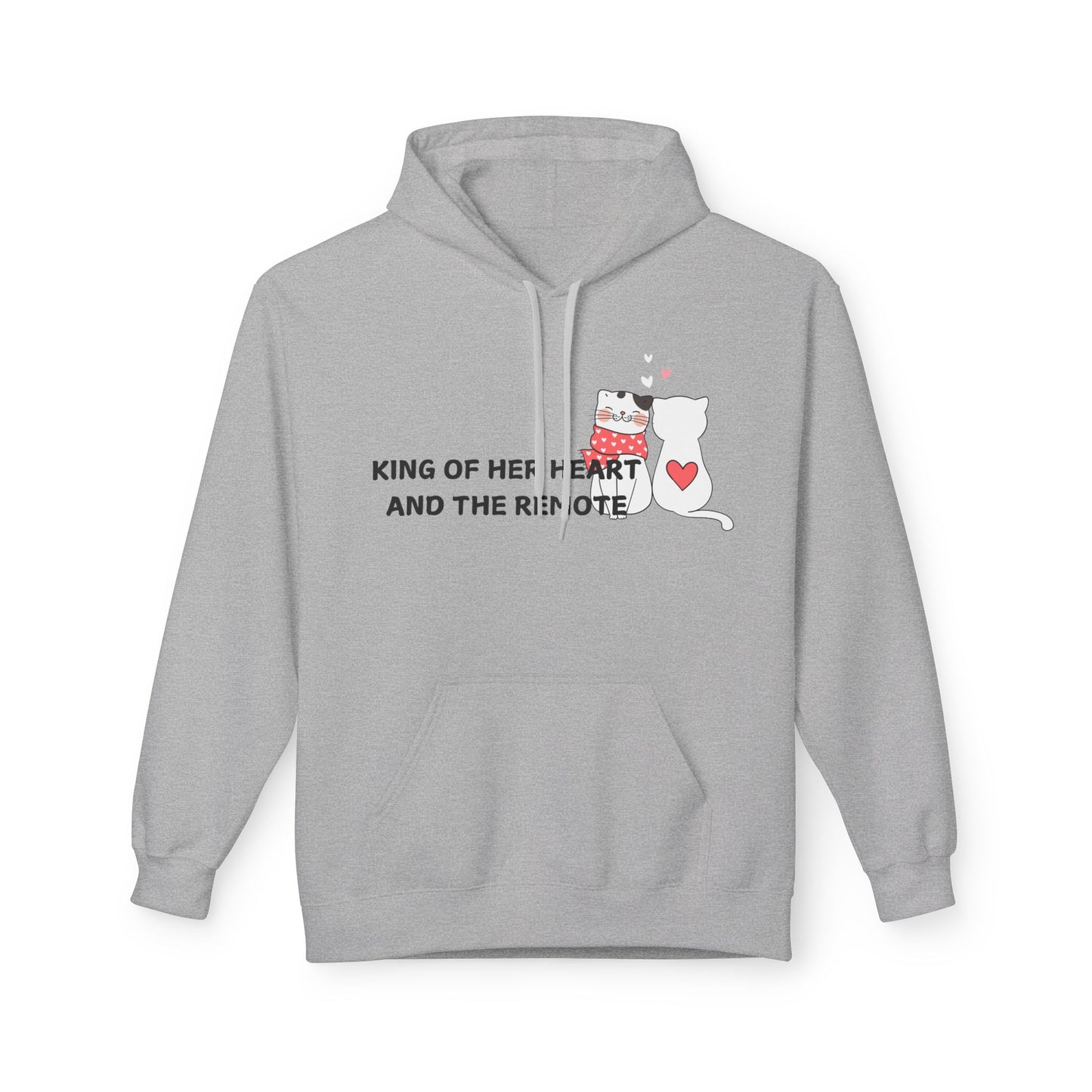 King Of Her Heart And The Remote Mens Valentines Hoodie