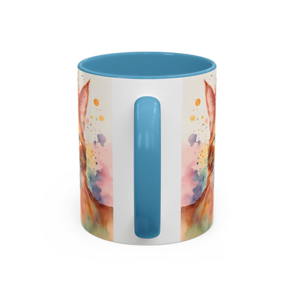 Floral Ginger Cat 02 Accent Coffee Mug - 11oz Perfect for Cat Lovers & Gifts