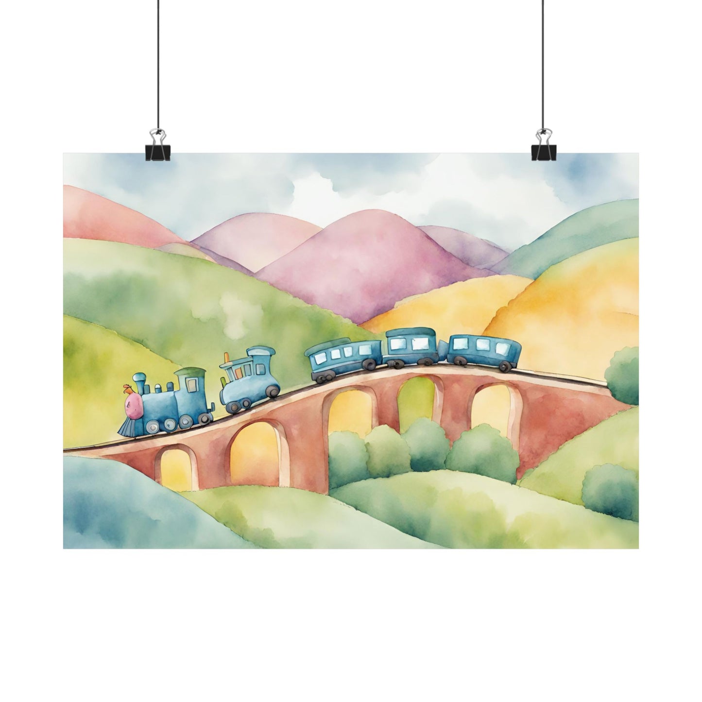 Nursery Choo Choo Train 2 Matte Horizontal Posters