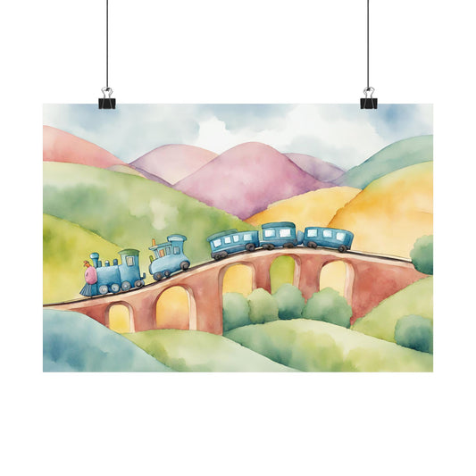 Nursery Choo Choo Train 2 Matte Horizontal Posters