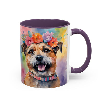 Border Terrier 04 Accent Coffee Mug - Dog Lover Gift