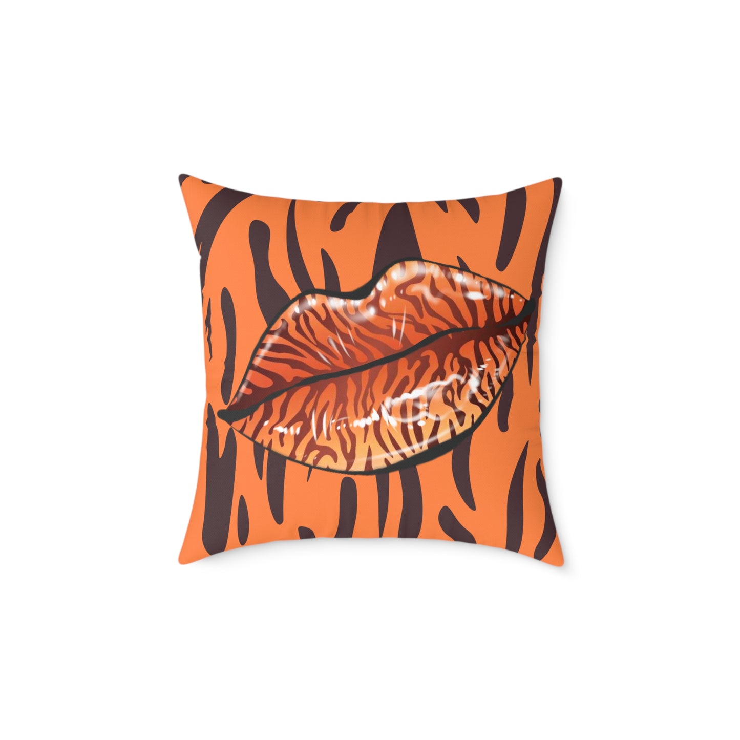 Tiger Lips Poly Pillow