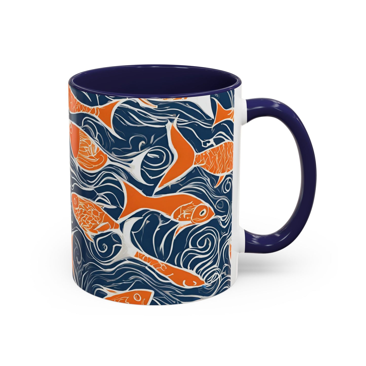 Orange Fish 02 Accent Coffee Mug (11oz)