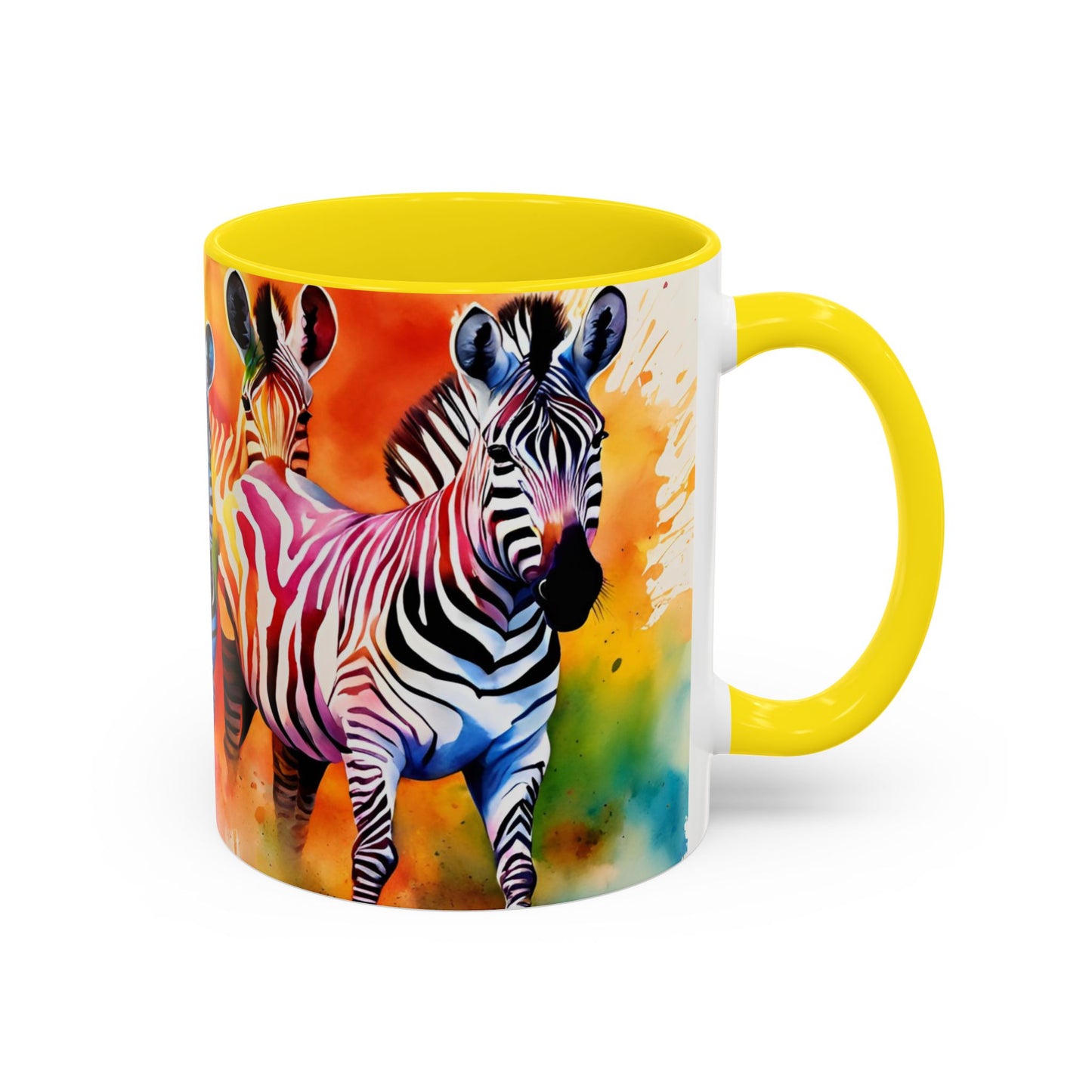 Multicoloured Zebra 3 Accent Mug 11oz