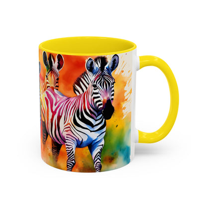Multicoloured Zebra 3 Accent Mug 11oz