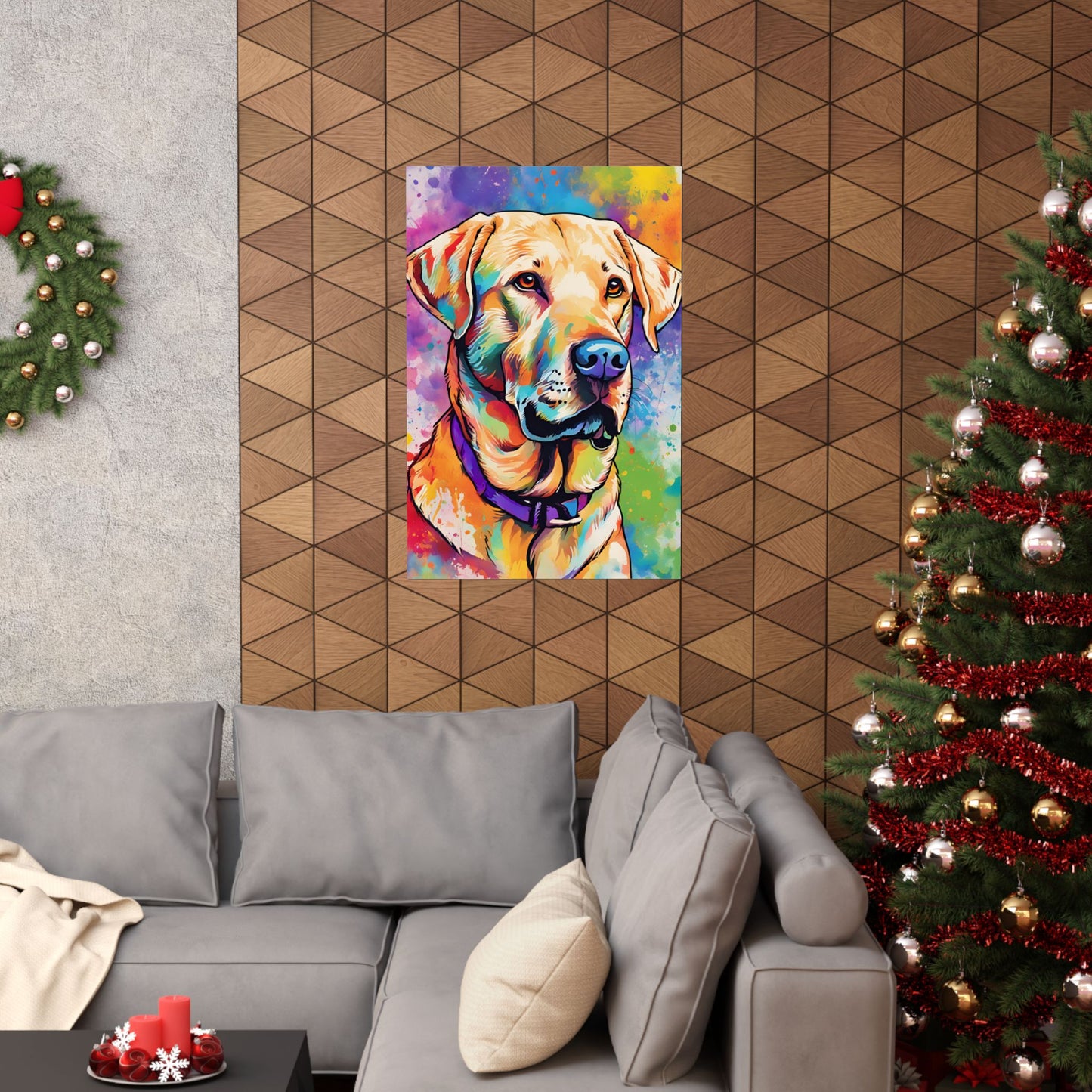 Multicolored Labrador 4 Matte Vertical Poster