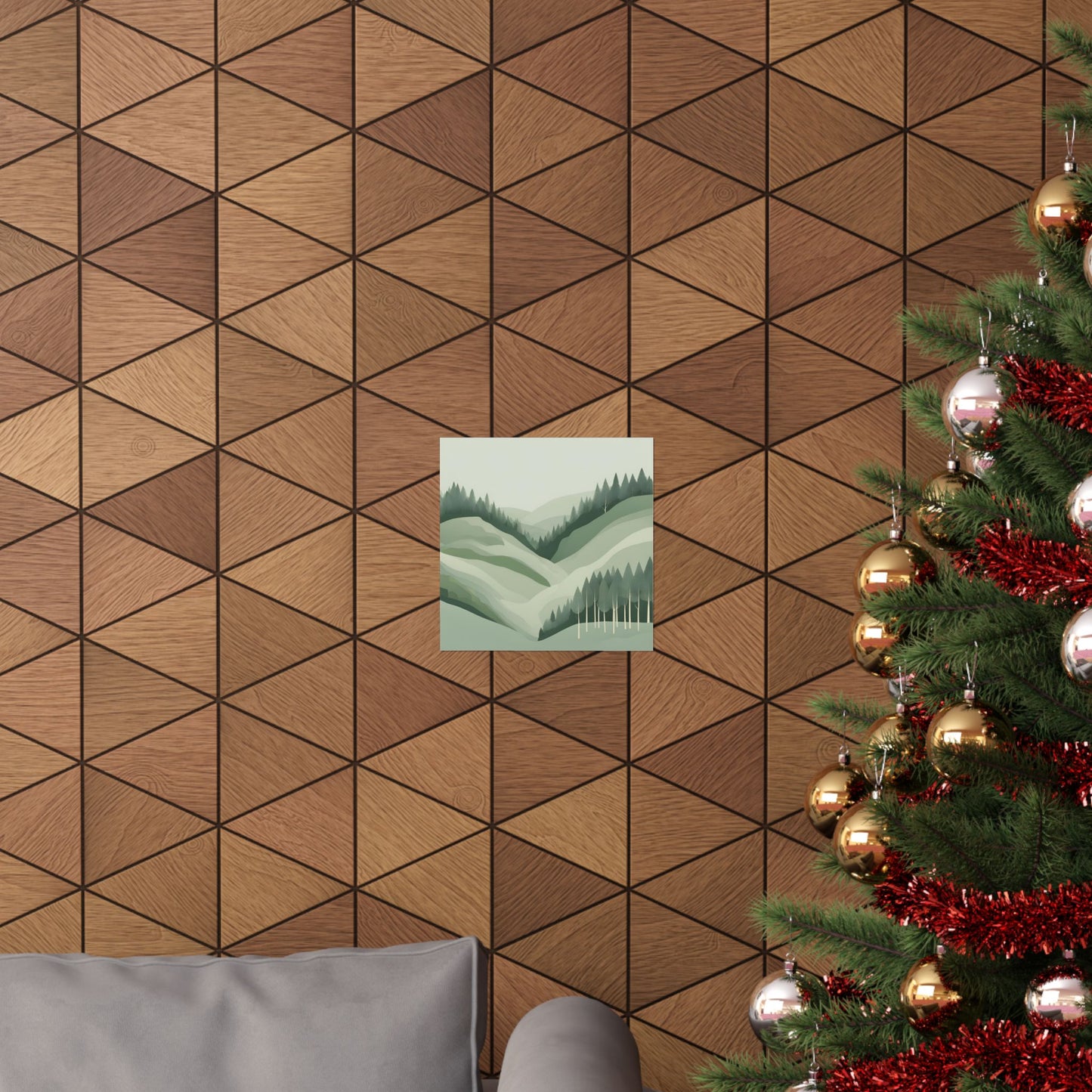 On The Hillside Green 17 Matte Square Posters