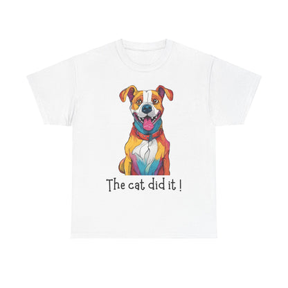 The cat did it! Unisex Heavy Cotton Tee