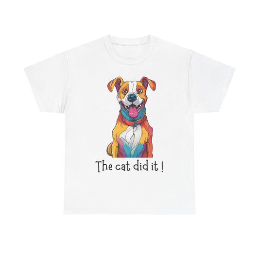 The cat did it! Unisex Heavy Cotton Tee