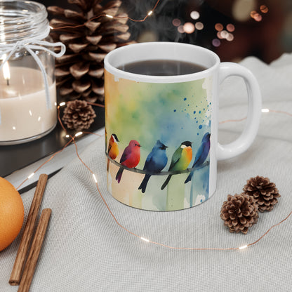 Birdies In A Row 01 Mug - Nature's Beauty Collection