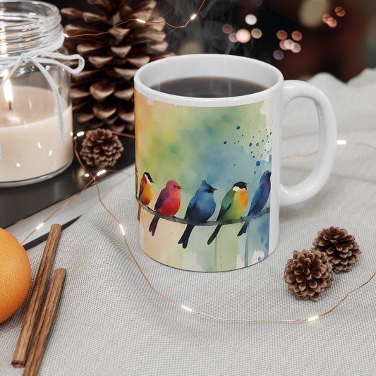 Birdies In A Row Coffee Mug - Nature's Beauty Collection