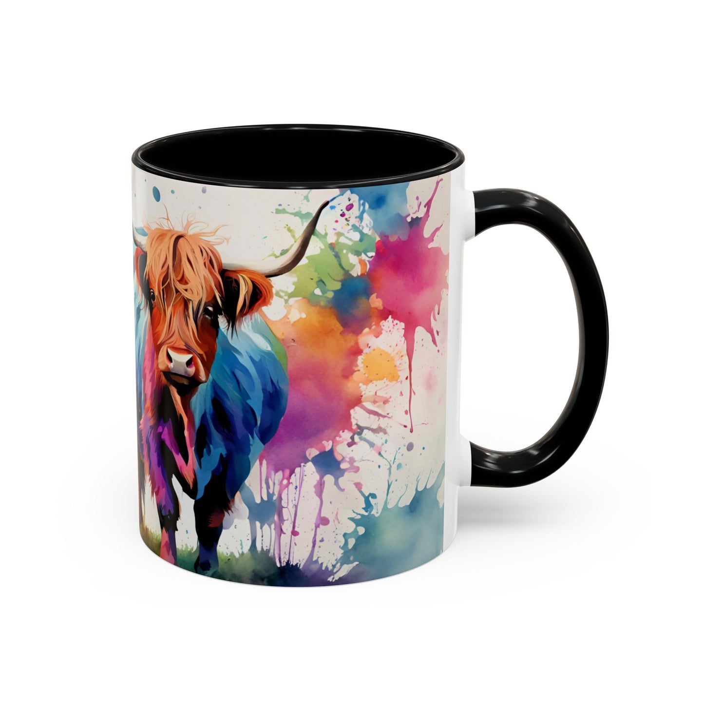 Multicoloured Highland Cow 2 Accent Mug 11oz