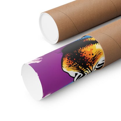 Multicolored Giraffe 05 Matte Vertical Poster