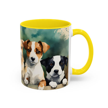 Multicoloured Doggies 12 Accent Mug 11oz